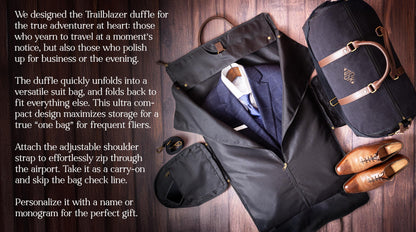 The Trailblazer Convertible Garment Duffle Bag