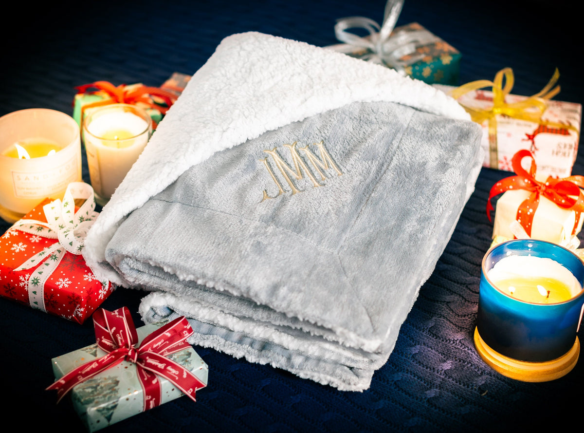 The Hearth Sherpa Fleece Blanket — personalized sherpa fleece throw