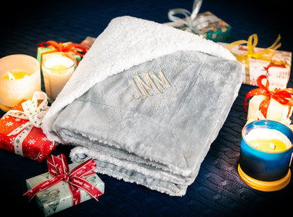 The Hearth Sherpa Fleece Blanket — personalized sherpa fleece throw