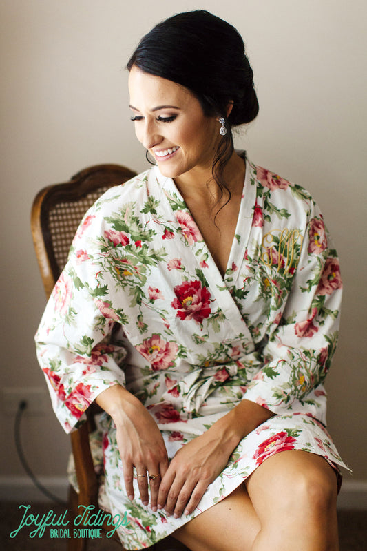 Floral Print Pure Cotton Bridesmaid Robes