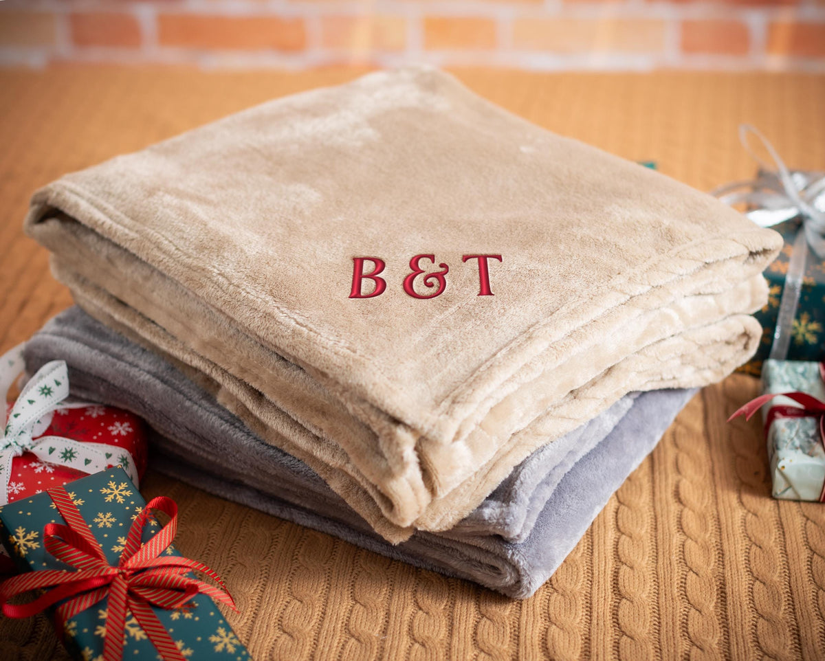 The Fireside Fleece Throw — personalized fleece throw blanket
