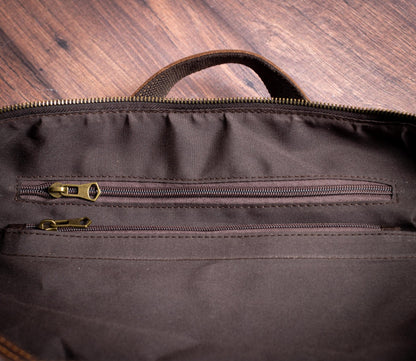 The Heritage Weekender Waxed Canvas Duffle — personalized waxed canvas & leather weekender