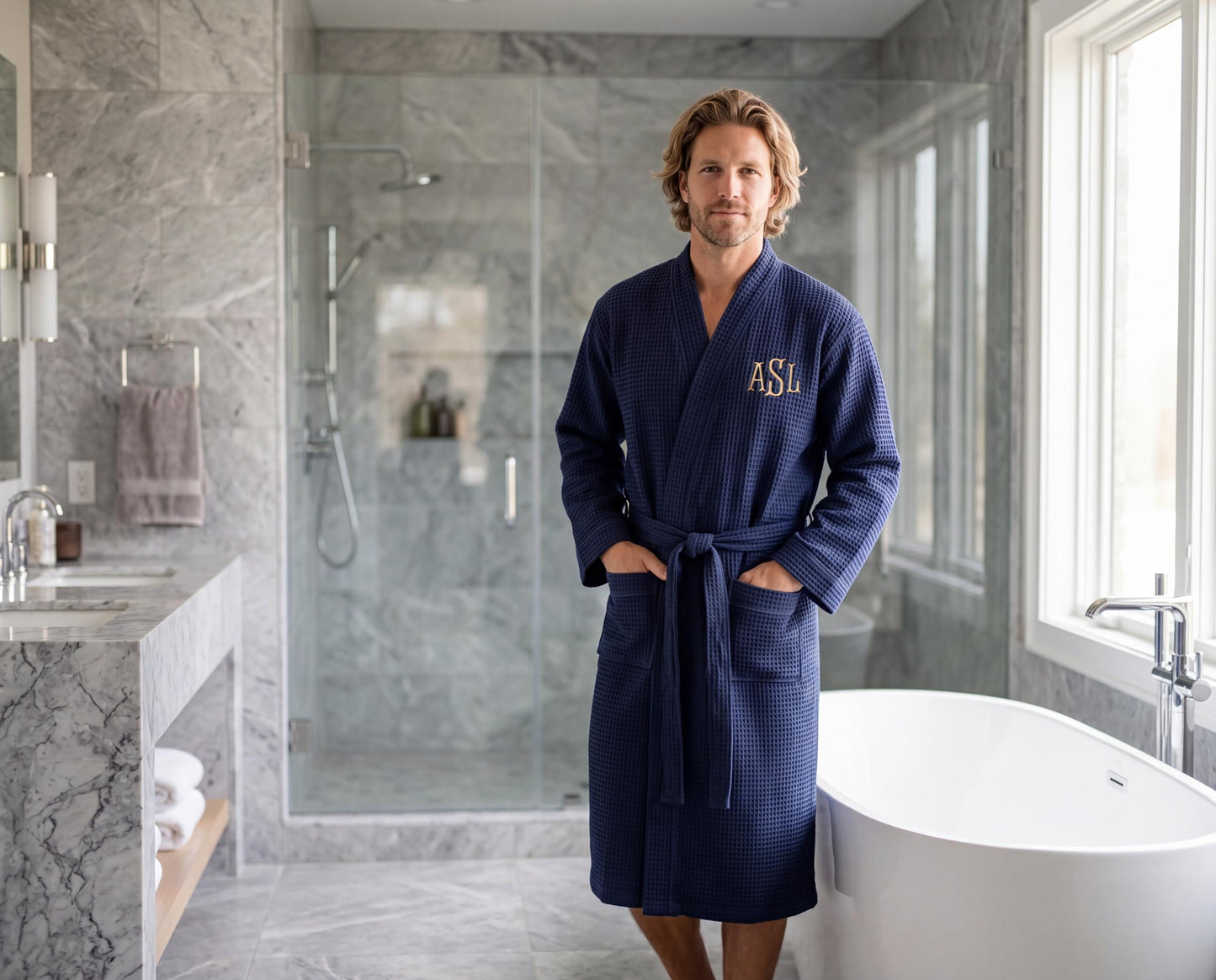 His and Hers Personalized Waffle Robe Gift Set