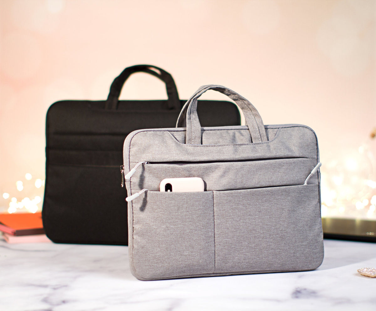 The Coffee Shop Laptop Sleeve — personalized laptop sleeve with pockets