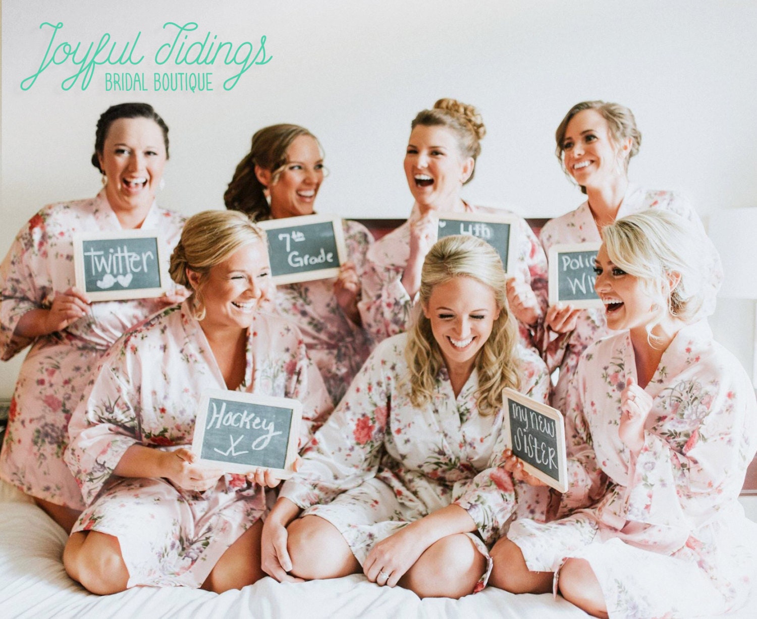The Garden Party Floral Satin Robe — personalized floral satin bridesmaid robe