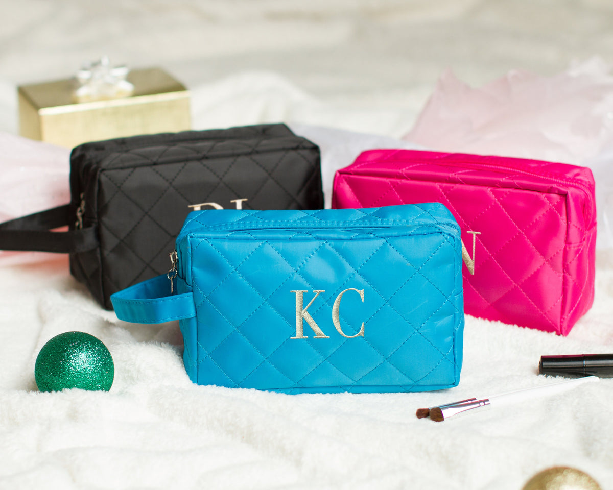 The Touch-Up Quilted Makeup Bag — personalized quilted makeup pouch