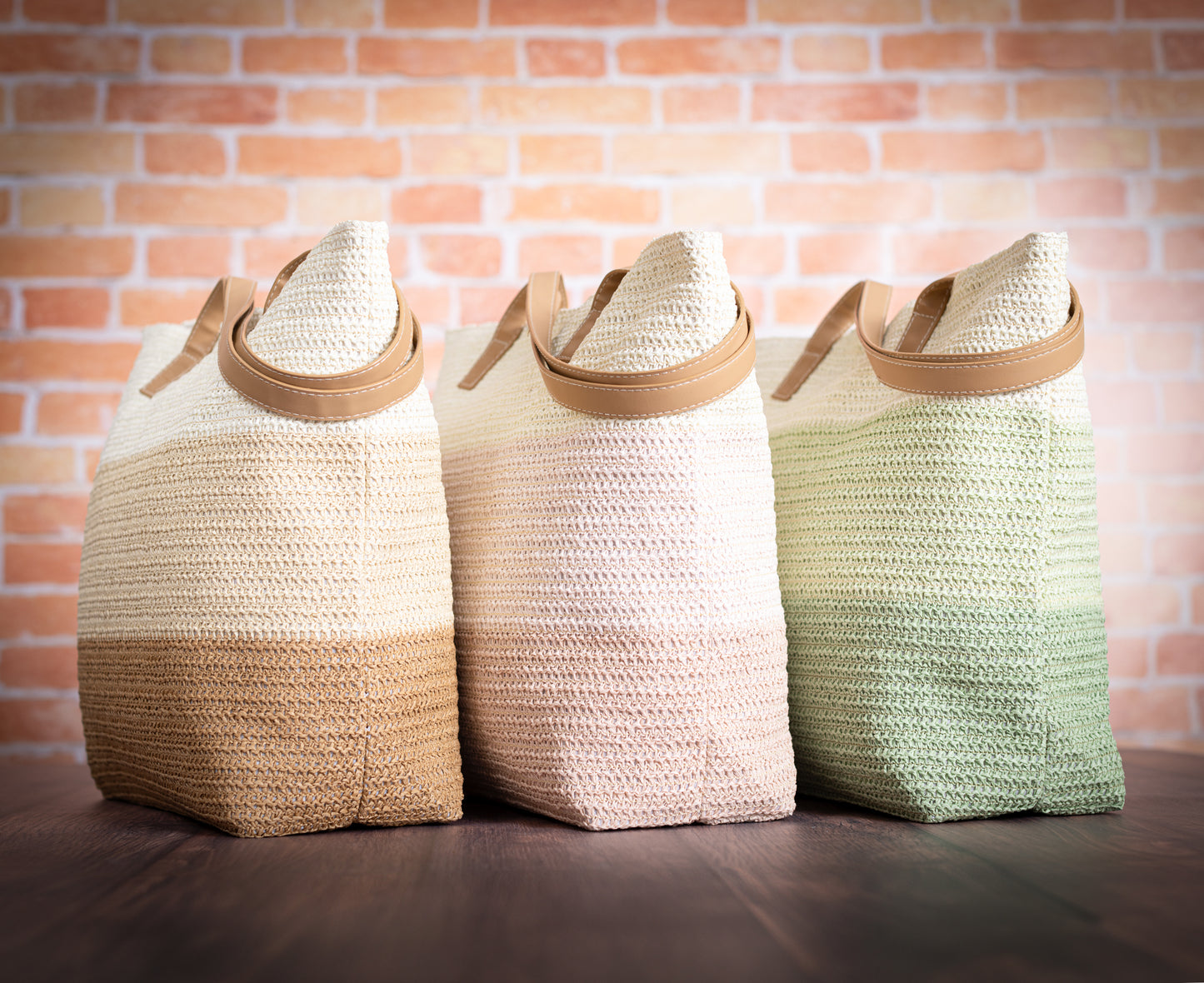 Sunny Vibes Woven Straw Beach Tote Bag