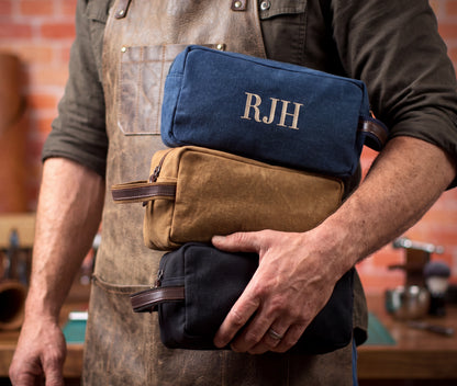 Pure Cotton Washed Canvas Dopp Kit