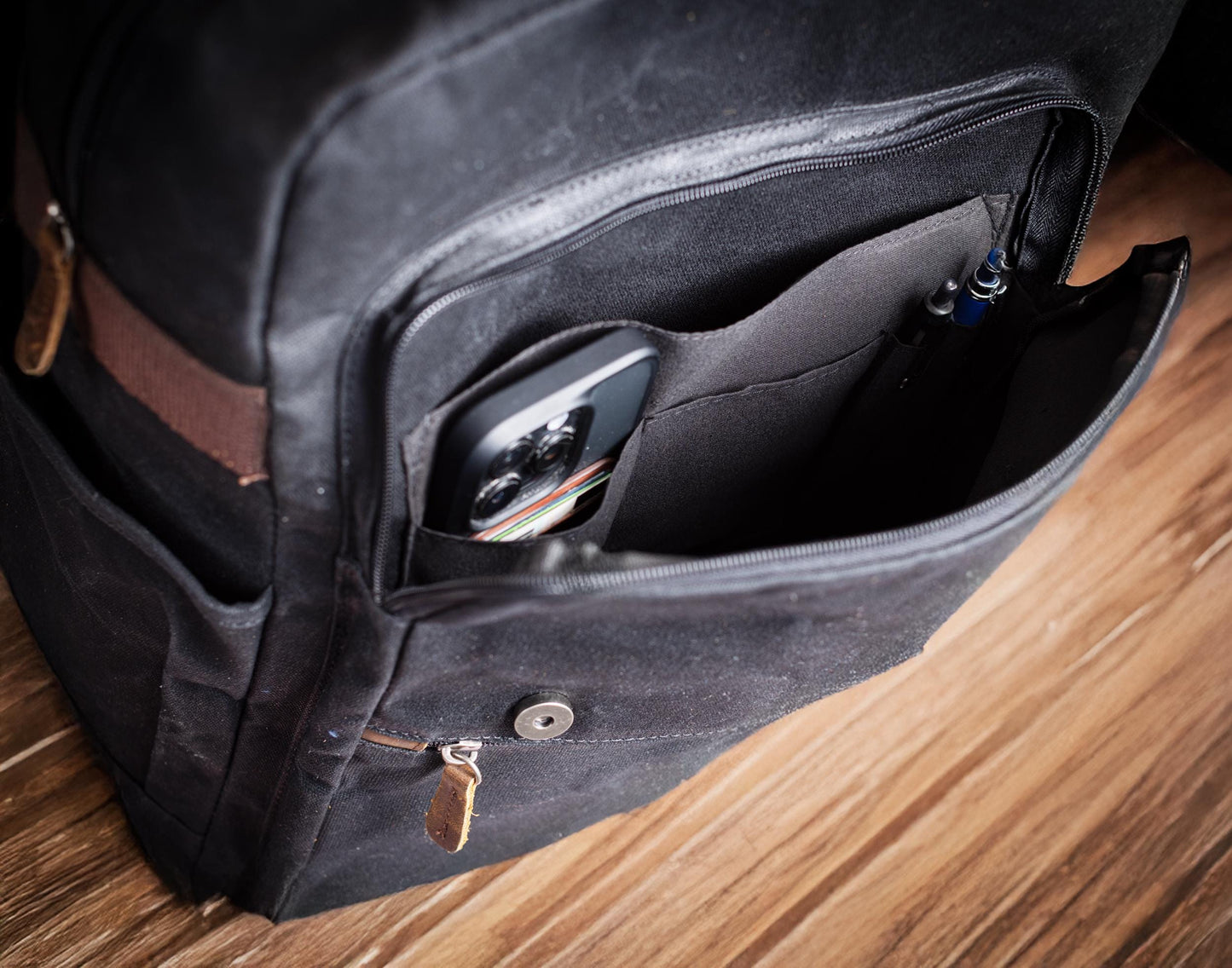 The Long Haul Waxed Canvas Backpack — personalized waxed canvas laptop backpack