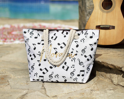 The Souvenir Printed Beach Tote — personalized printed beach tote