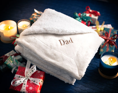 The Hearth Sherpa Fleece Blanket — personalized sherpa fleece throw