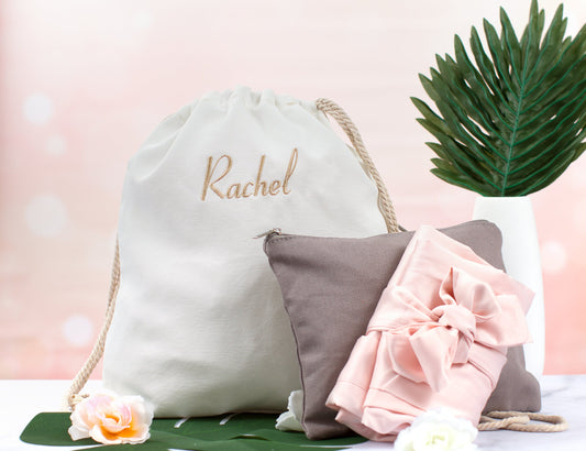 The Flamingo Drawstring Backpack — personalized flamingo drawstring backpack