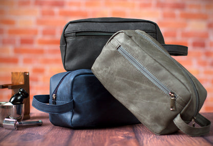 The Roadhouse Faux-Leather Dopp Kit — personalized faux-leather dopp kit