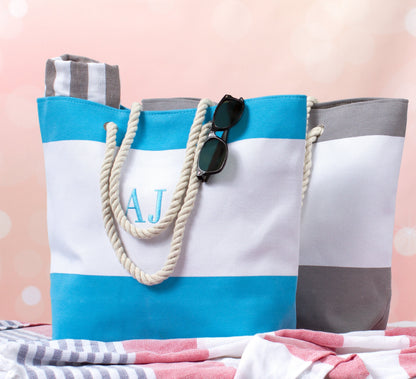 The Tide Pool Canvas Beach Tote — personalized canvas beach tote