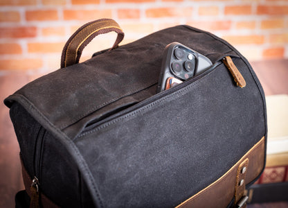 The Long Haul Waxed Canvas Backpack — personalized waxed canvas laptop backpack