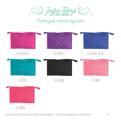 The Powder Room Quilted Cosmetic Bag — personalized quilted makeup pouch