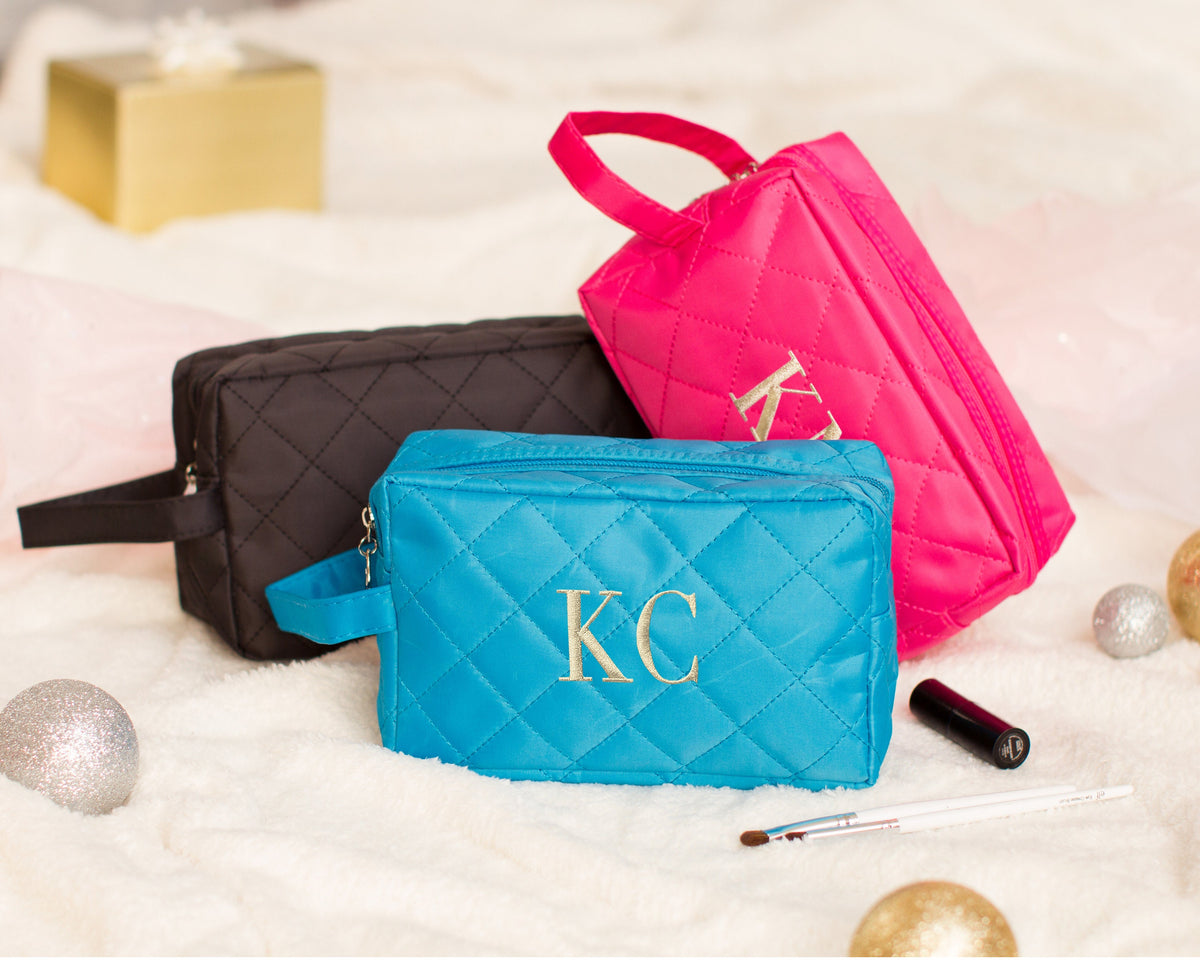 The Touch-Up Quilted Makeup Bag — personalized quilted makeup pouch