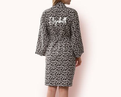 The Wild Card Leopard Print Robe — personalized leopard print robe