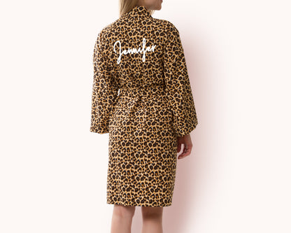 The Wild Card Leopard Print Robe — personalized leopard print robe