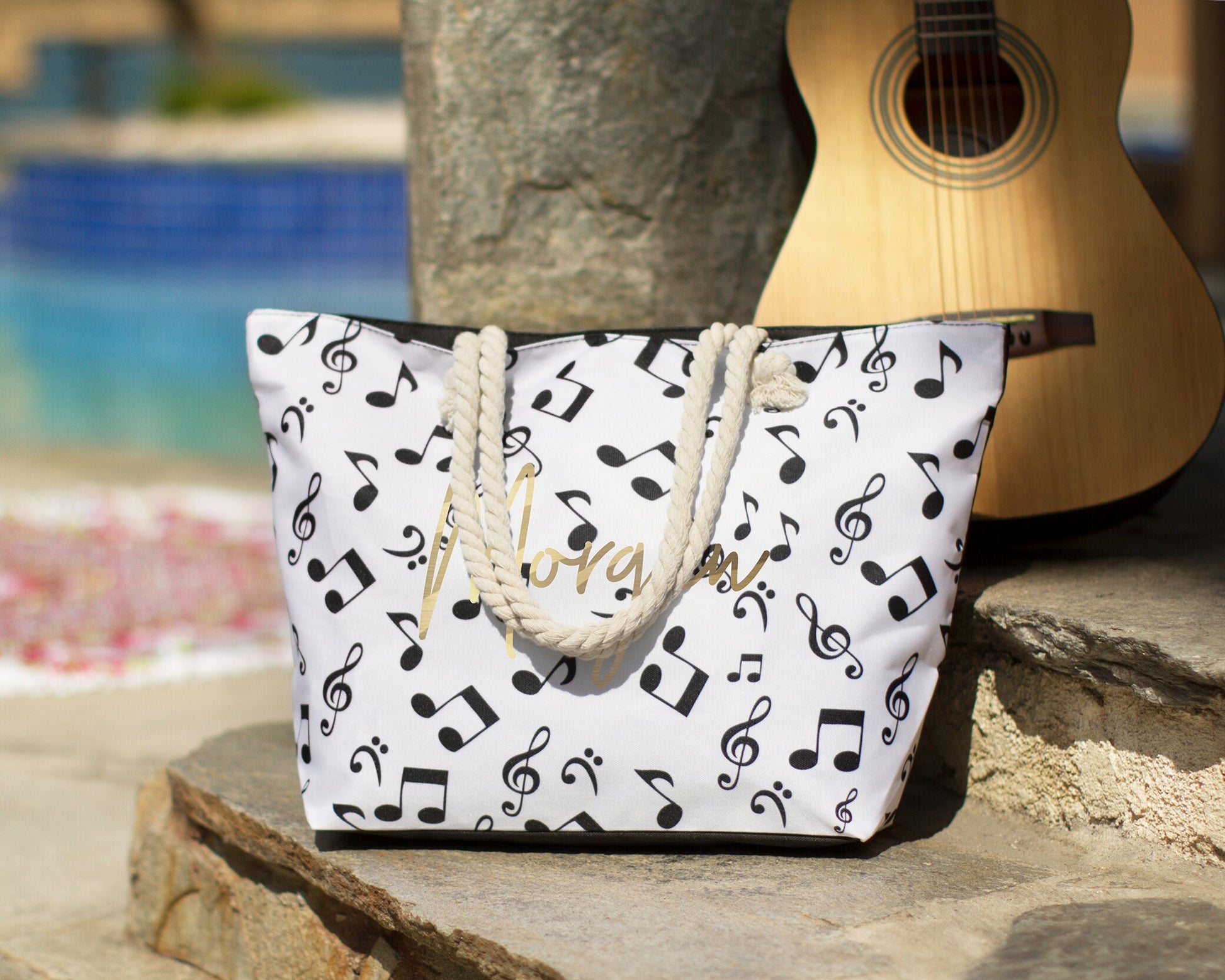 The Souvenir Printed Beach Tote — personalized printed beach tote