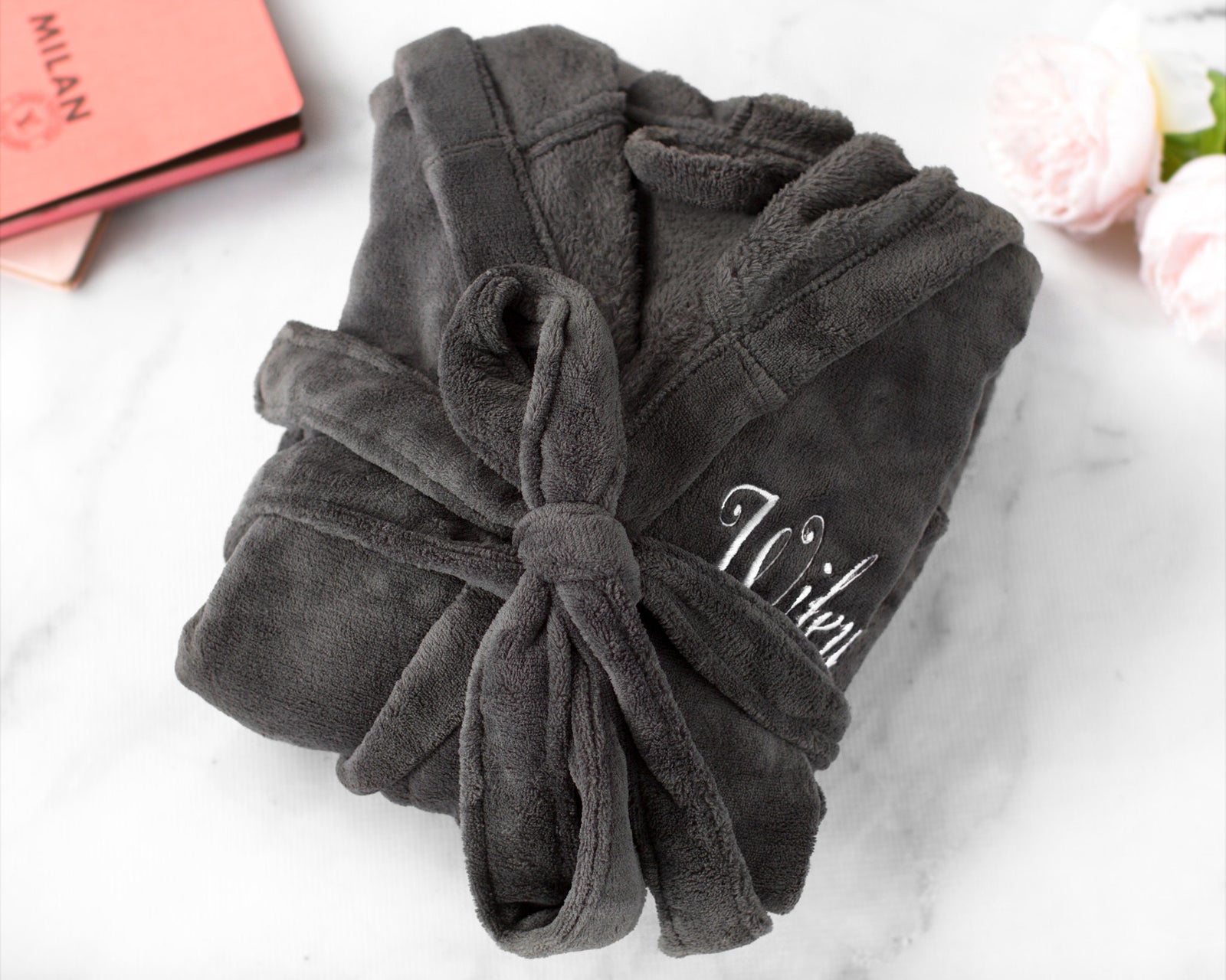 The Homebody Hooded Fleece Robe — personalized hooded fleece robe