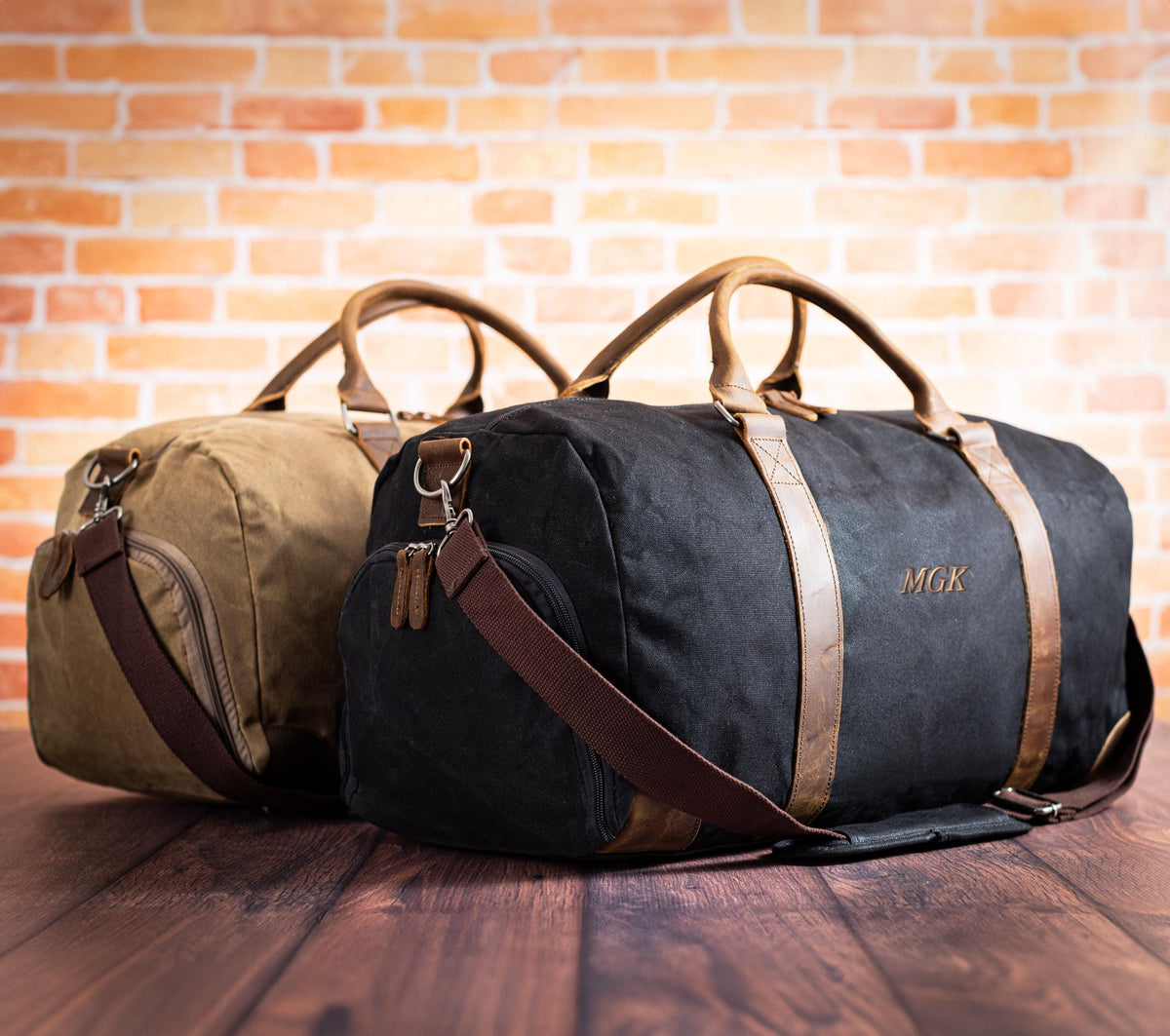 The Long Weekend Waxed Canvas Duffle — personalized waxed canvas duffle