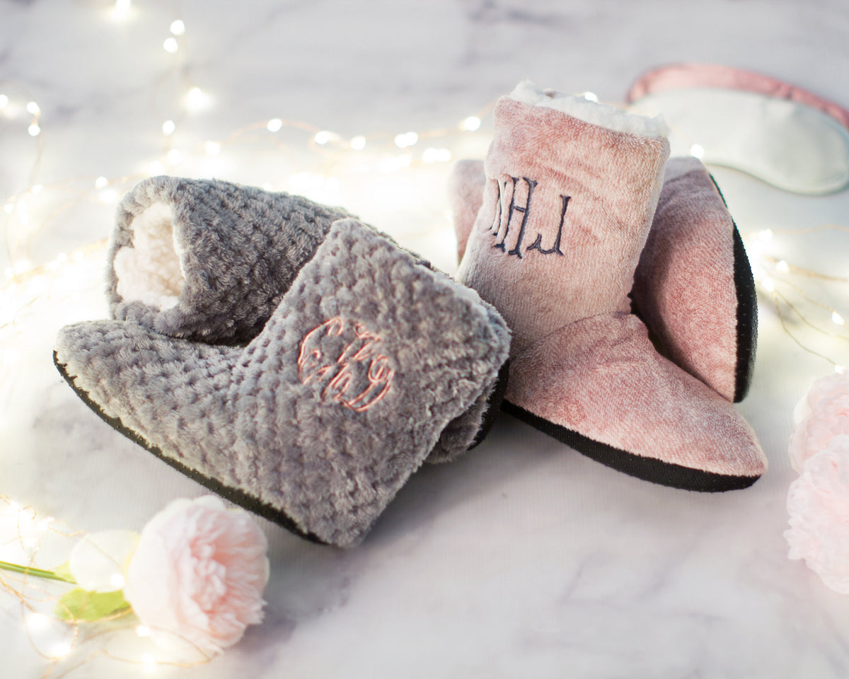 The Snowed-In Sherpa Bootie Slipper — personalized women's bootie slippers