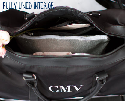 The Girls' Trip Nylon Duffle — personalized black nylon duffle