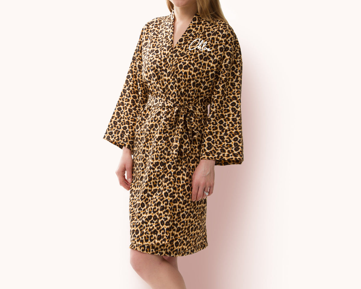 The Wild Card Leopard Print Robe — personalized leopard print robe