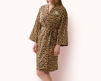 The Wild Card Leopard Print Robe — personalized leopard print robe