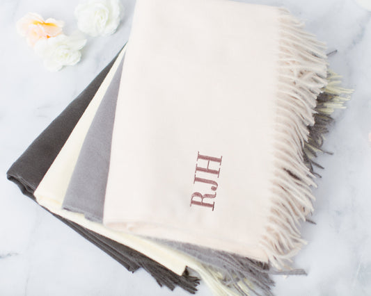 The First Frost Plush Pashmina Scarf — personalized plush pashmina scarf