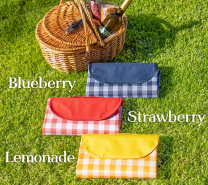 Custom Family Name Waterproof Gingham Picnic Blanket