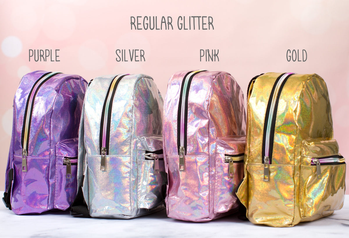 The Show-and-Tell Glitter Mini Backpack — personalized glitter mini backpack