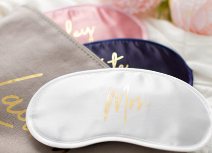 The Snooze Button Satin Sleep Mask — personalized satin sleep mask