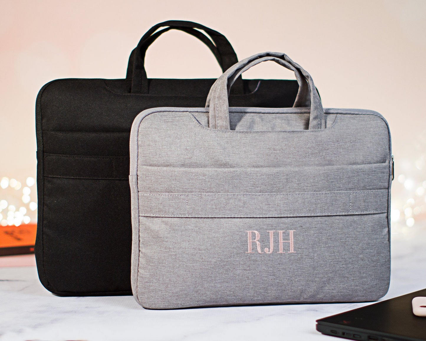 The Coffee Shop Laptop Sleeve — personalized laptop sleeve with pockets