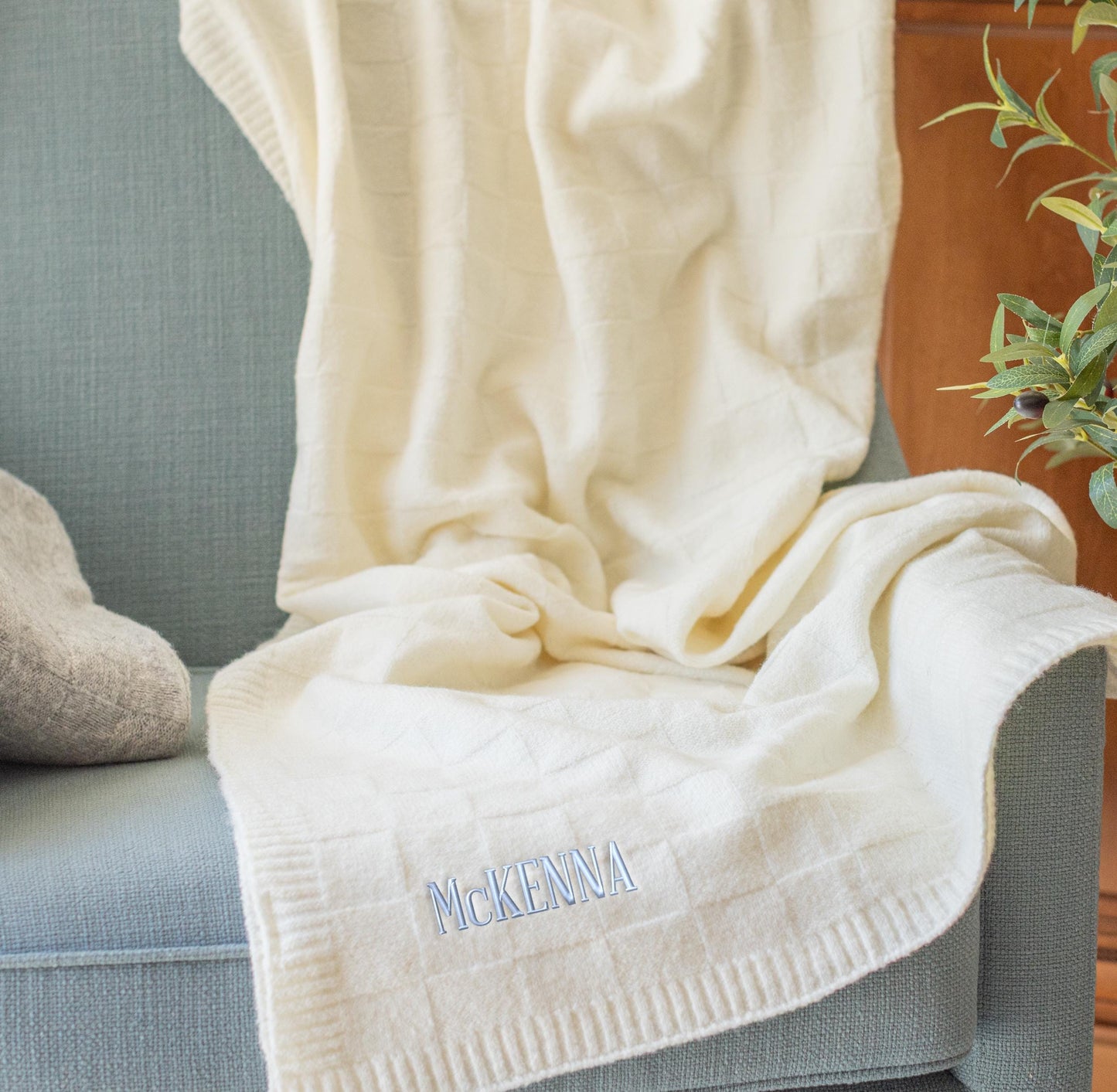 The Reading Nook Wool-Blend Throw — personalized wool-blend throw blanket