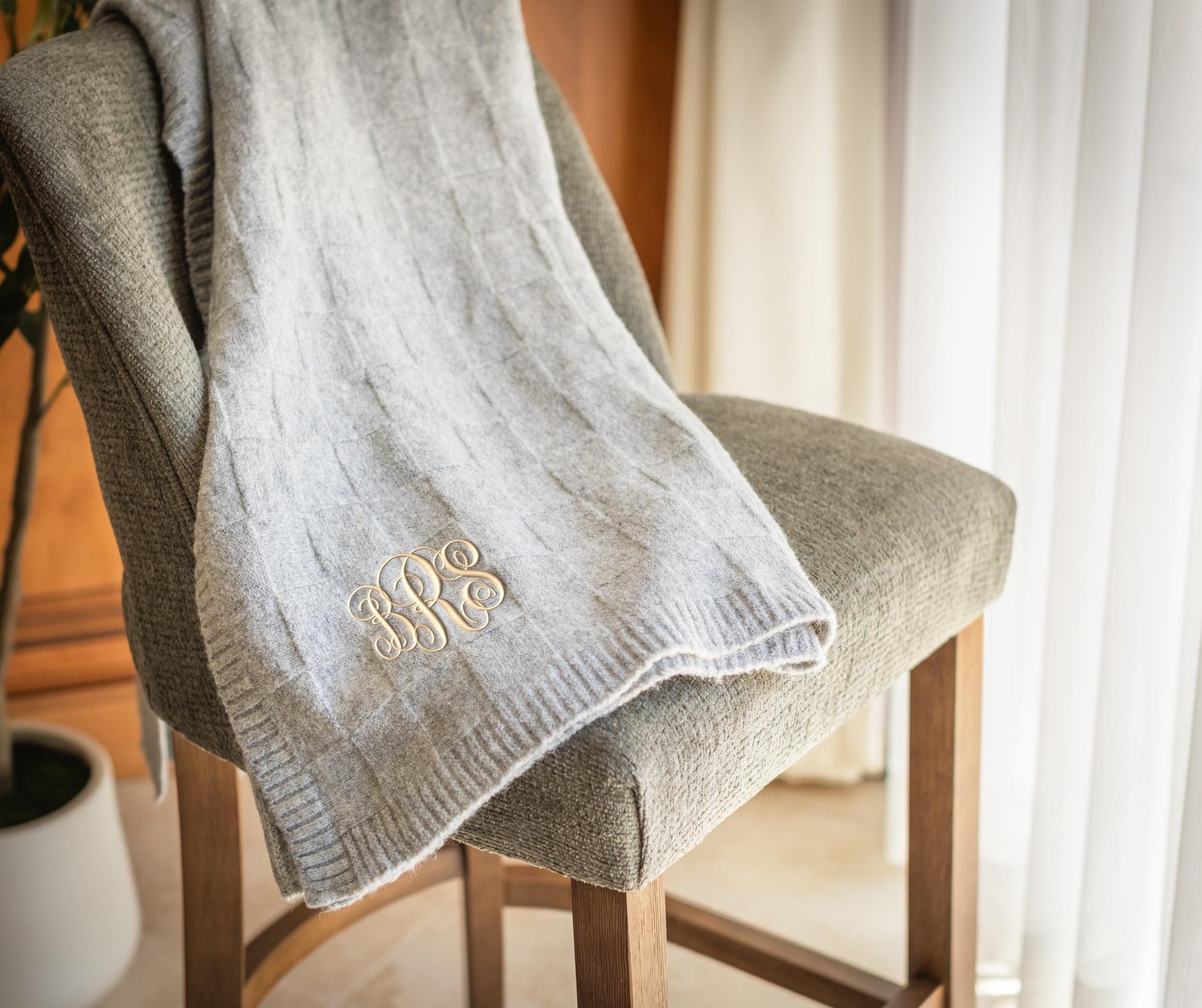 The Reading Nook Wool-Blend Throw — personalized wool-blend throw blanket