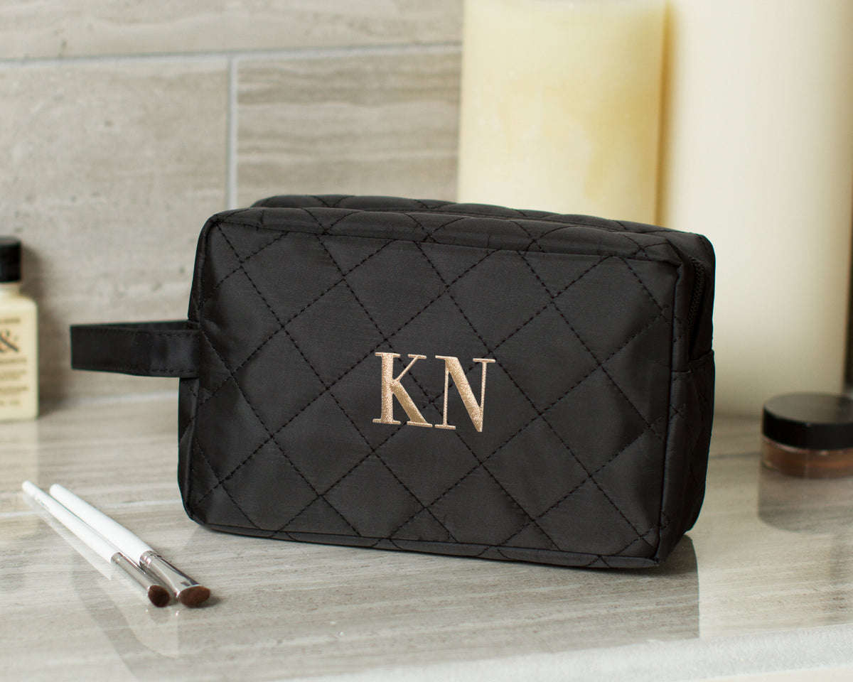 The Touch-Up Quilted Makeup Bag — personalized quilted makeup pouch