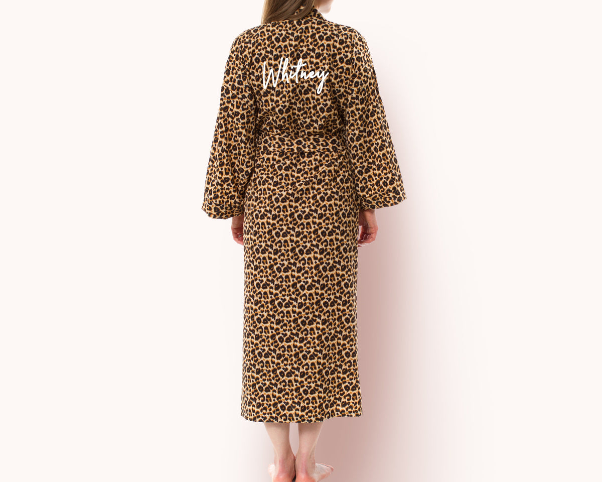 The Wild Card Leopard Print Robe — personalized leopard print robe