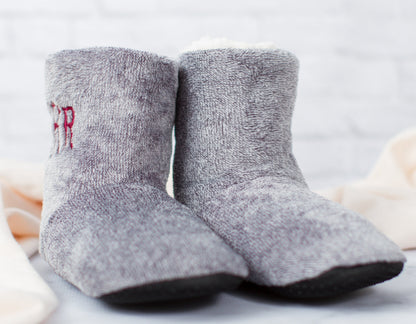 The Snowed-In Sherpa Bootie Slipper — personalized women's bootie slippers