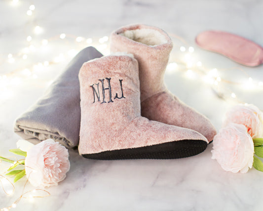 The Snowed-In Sherpa Bootie Slipper — personalized women's bootie slippers