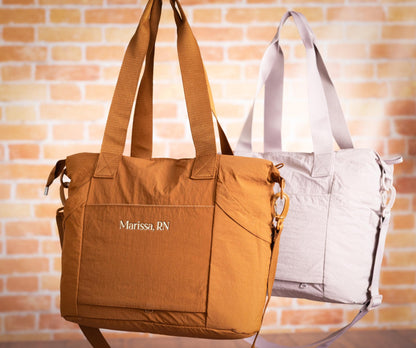Custom Name Nurse Work Tote with Laptop Sleeve