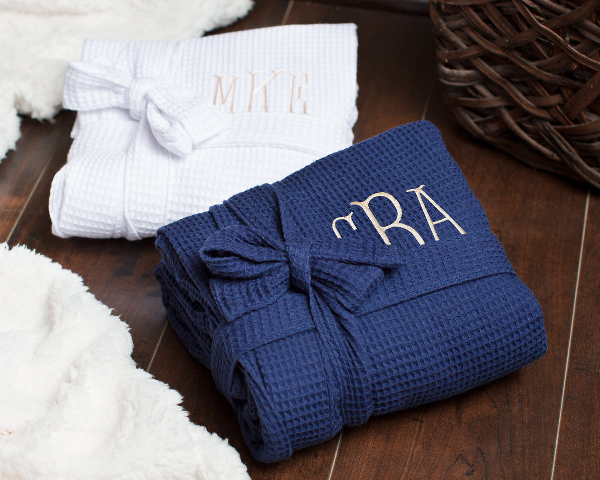 Men's Monogrammed Waffle Robe