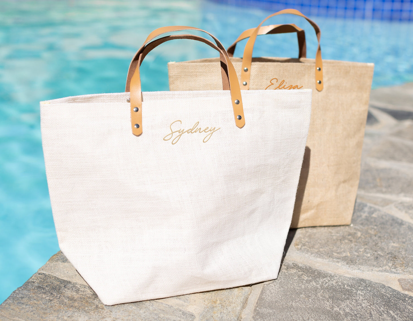 La Palapa Jute Beach Bags