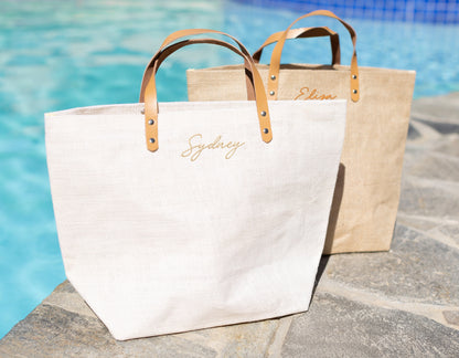 La Palapa Jute Beach Bags