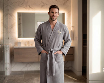 His and Hers Personalized Waffle Robe Gift Set