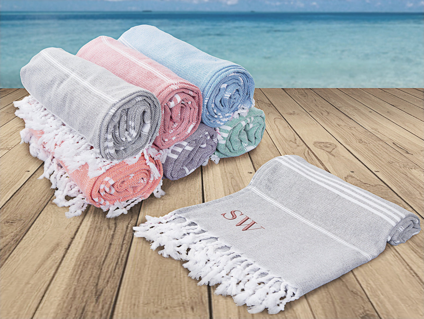 The Sandcastle Turkish Beach Towel — personalized Turkish cotton beach towel