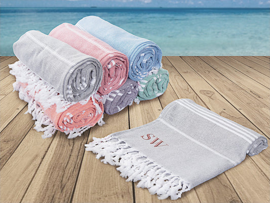 The Sandcastle Turkish Beach Towel — personalized Turkish cotton beach towel