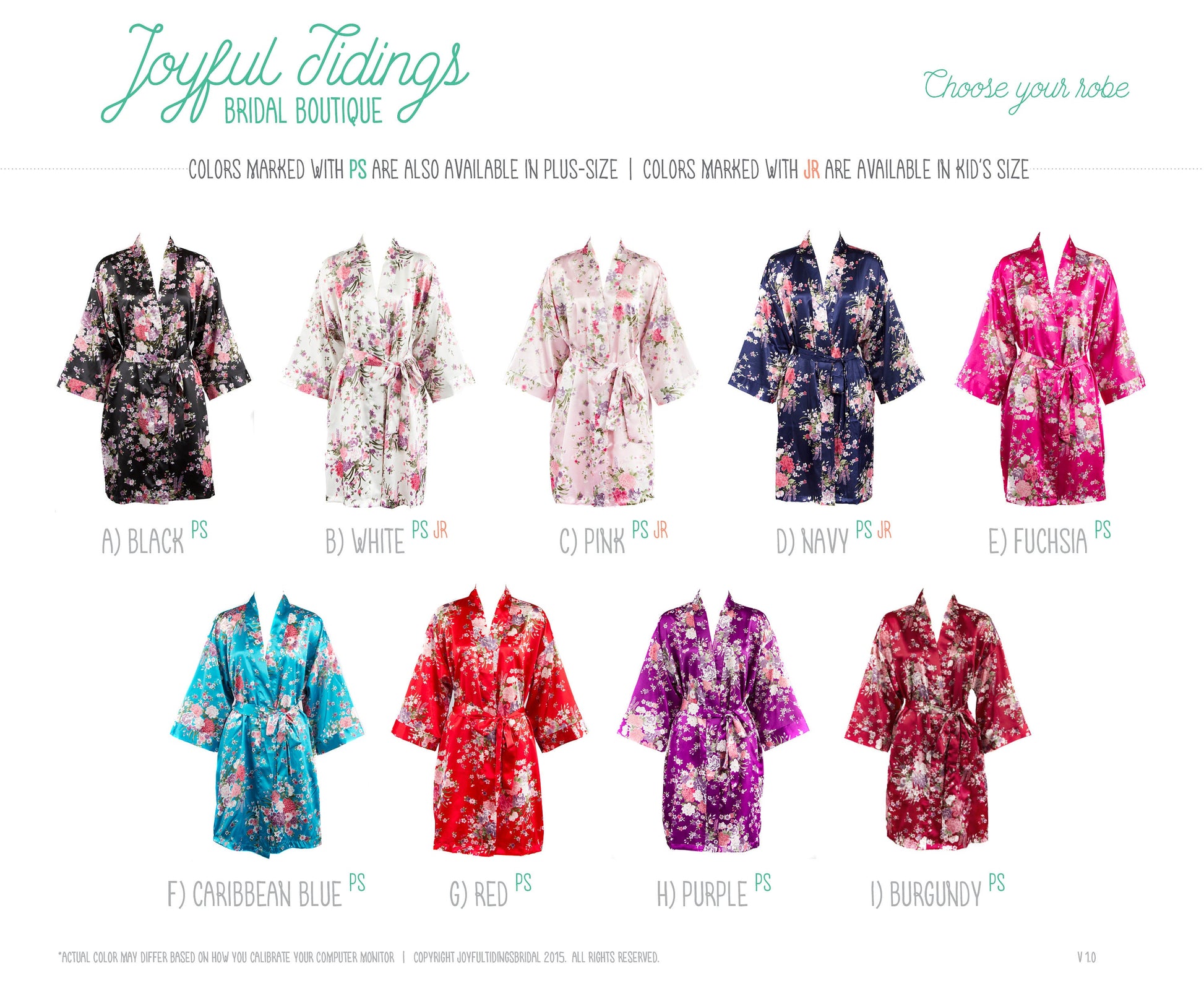 The Garden Party Floral Satin Robe — personalized floral satin bridesmaid robe