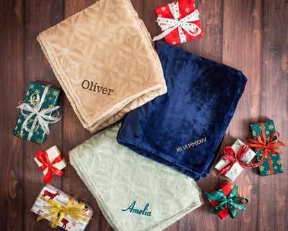 The Fireside Fleece Throw — personalized fleece throw blanket